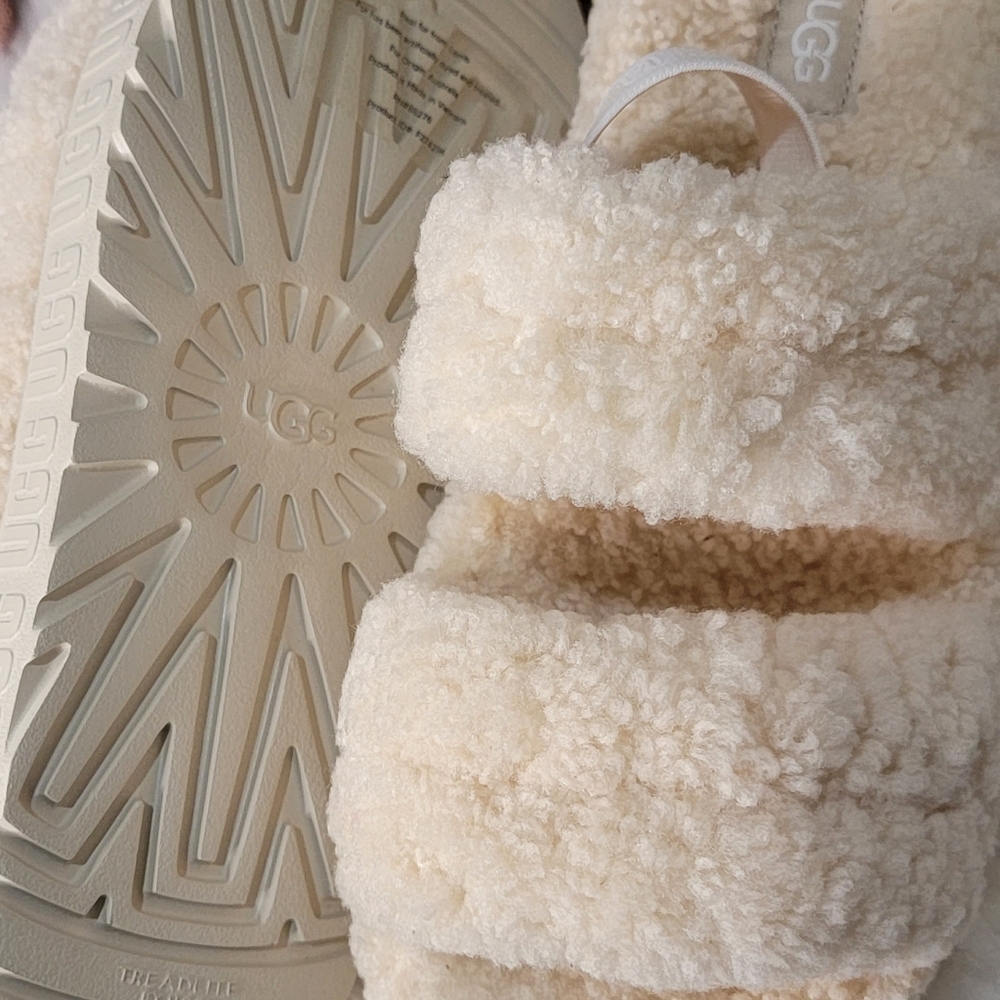 Ugg Oh Fluffita Genuine Shearling Slingback Sandal Brand New - Picture 7 of 8